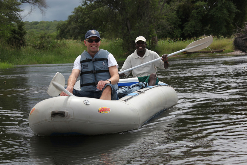 Our friend Soren Steen takes to the Zambezi river. Picture: Peter Berg-Munch