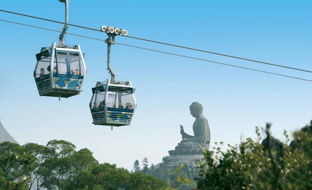 The cable car is another means of public transport in Hong Kong.